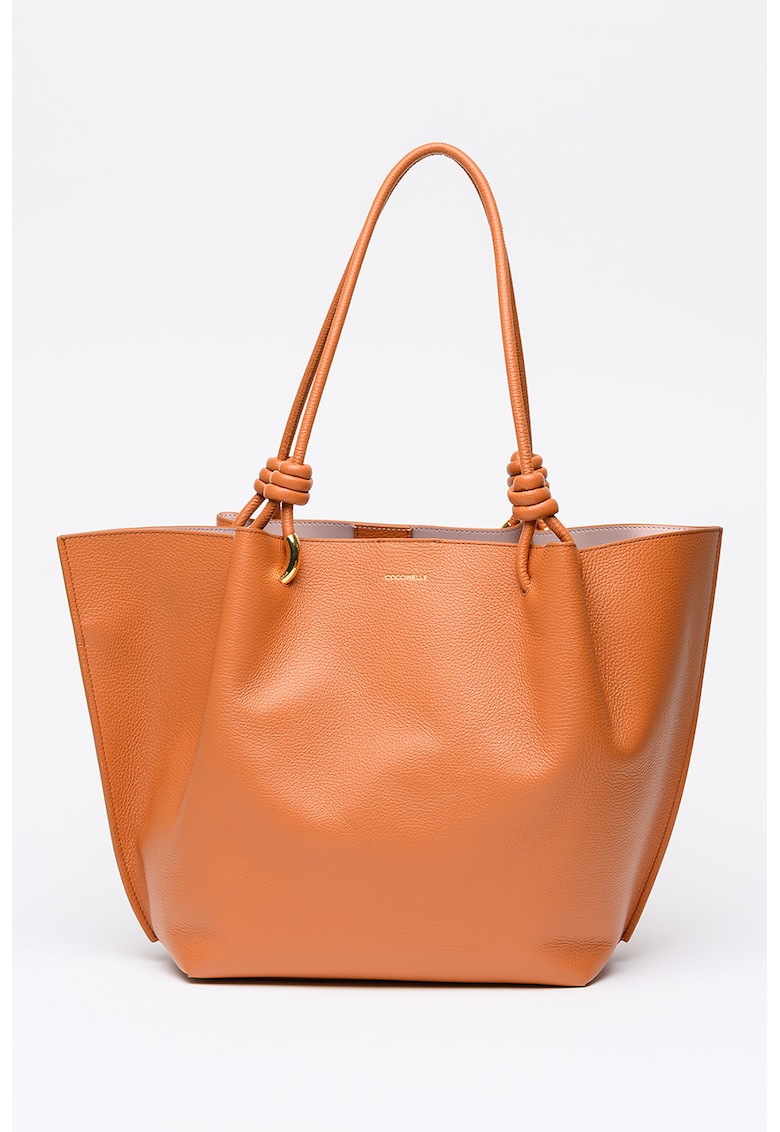 Geanta shopper din piele cu aspect granulat Finn - Caramel