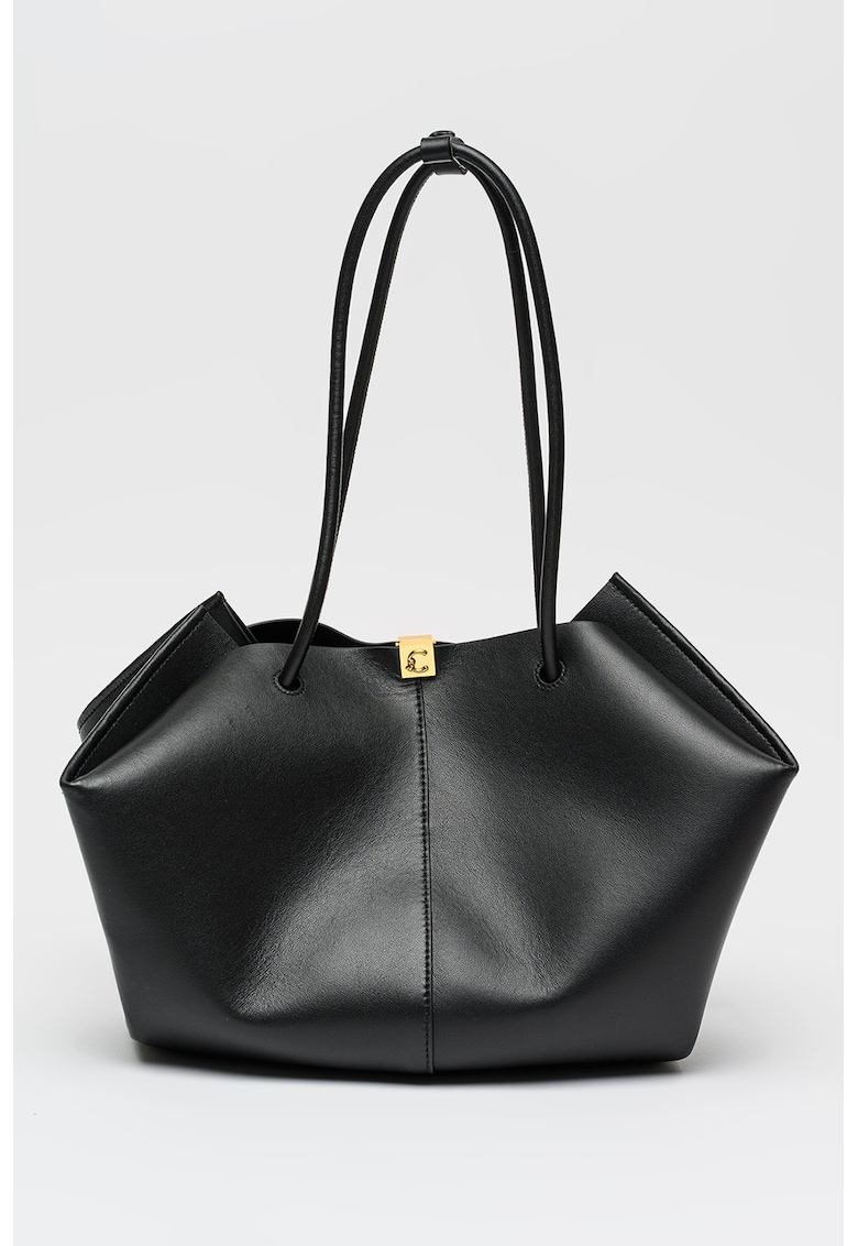 Geanta de piele cu bareta de umar Kamy - Negru