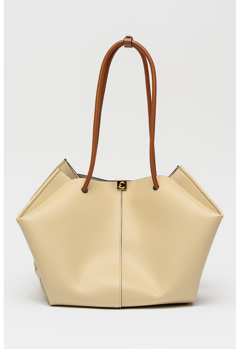 Geanta de piele cu bareta de umar Kamy - Bej