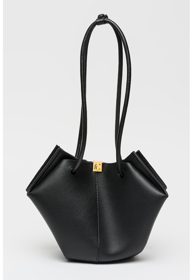 Geanta de piele cu bareta de umar Kamy - Negru