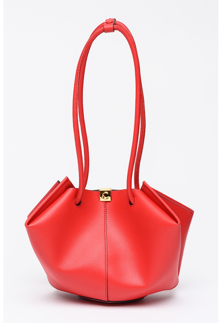 Geanta de piele cu bareta de umar Kamy - Rosu