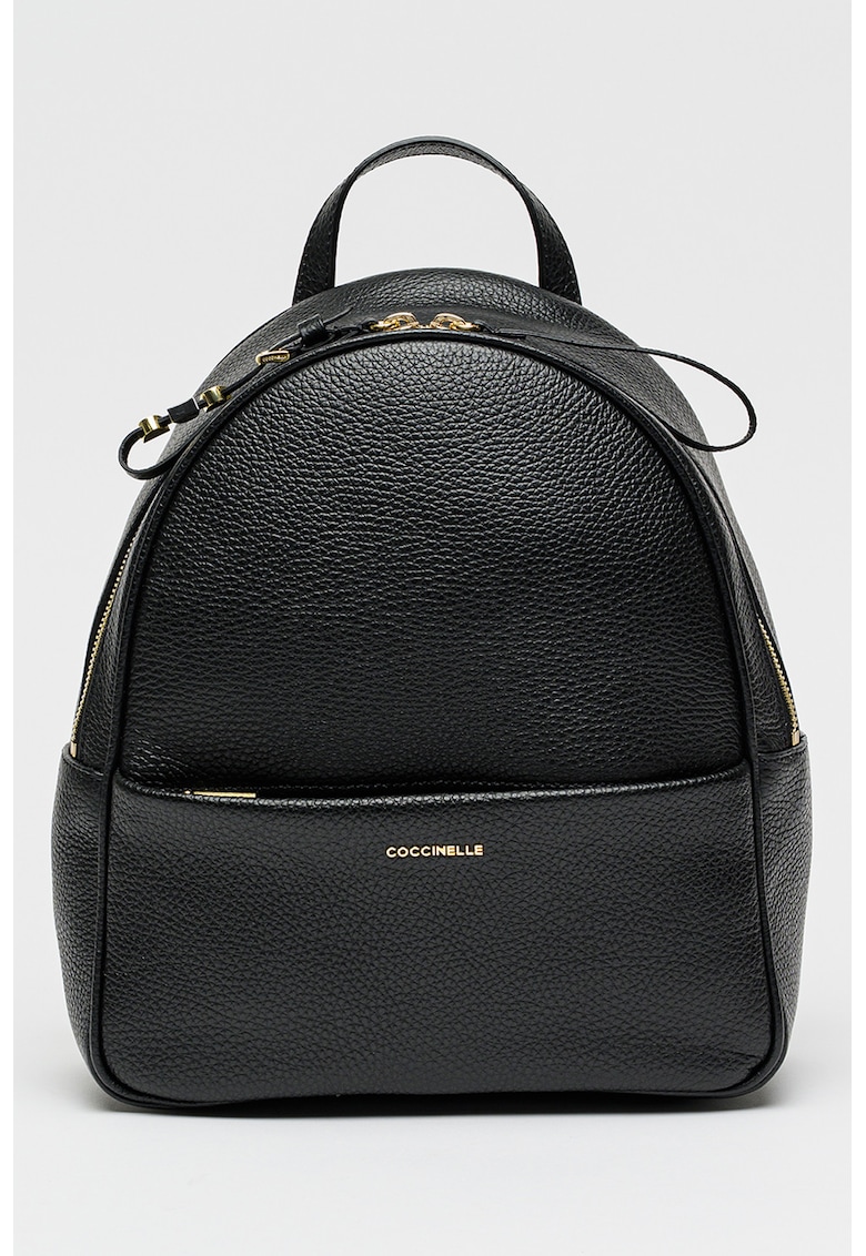 Rucsac de piele cu aspect granulat Nory - Negru
