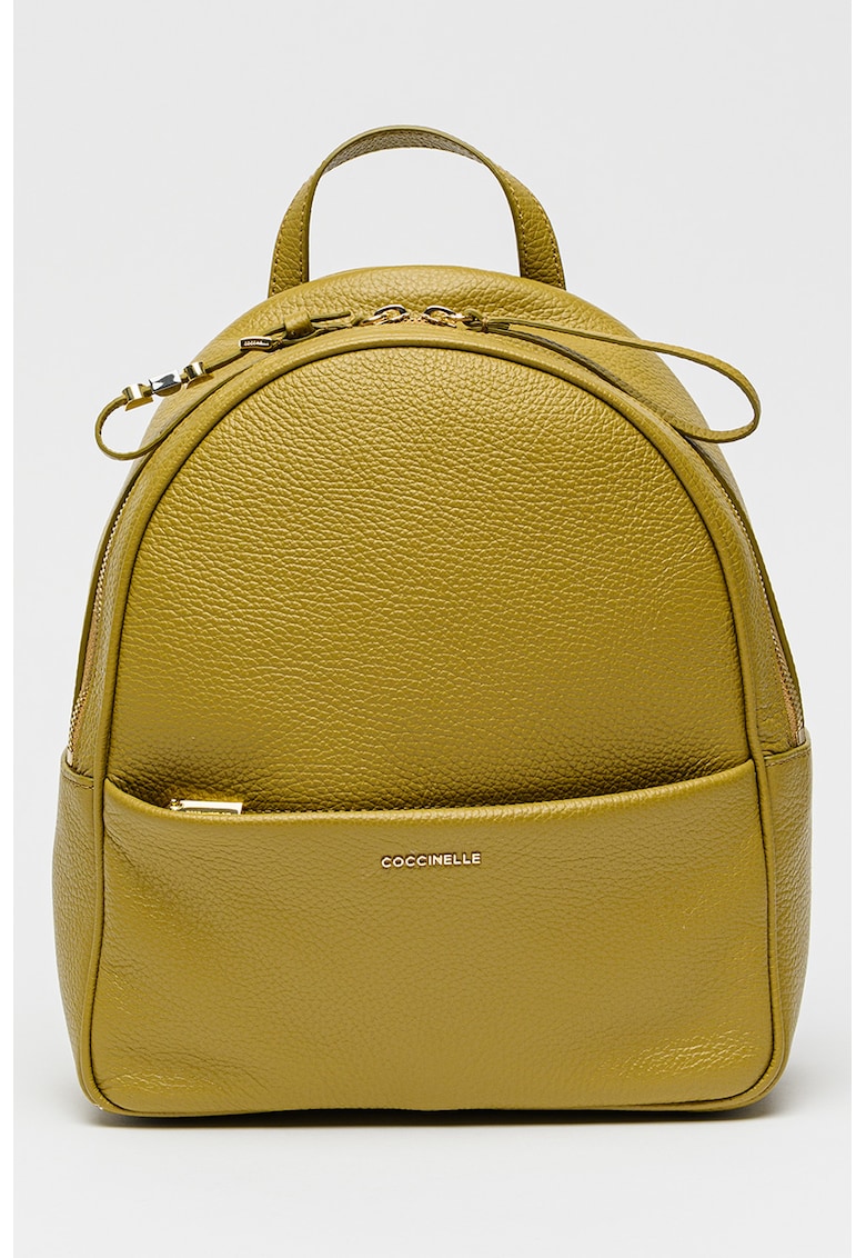 Rucsac de piele cu aspect granulat Nory - Verde masliniu