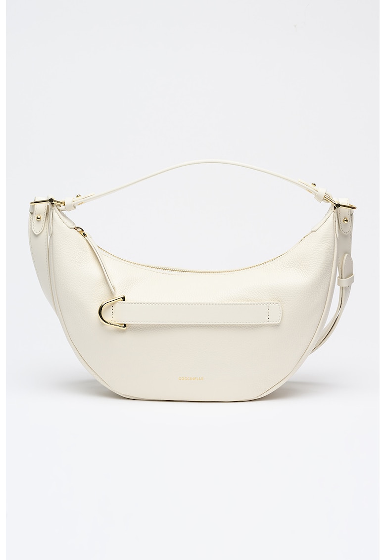 Geanta de piele cu bareta de umar Paki - Crem