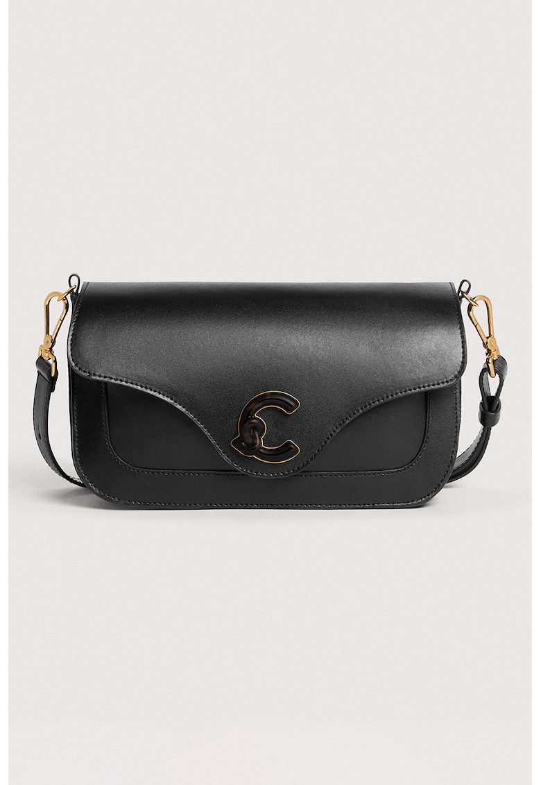 Geanta crossbody de piele C-Me - Negru