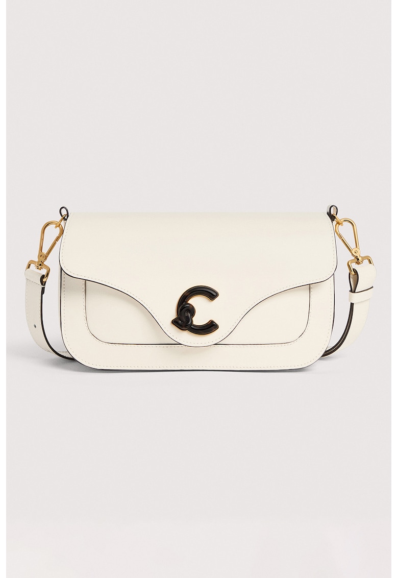 Geanta crossbody de piele C-Me - Alb fildes