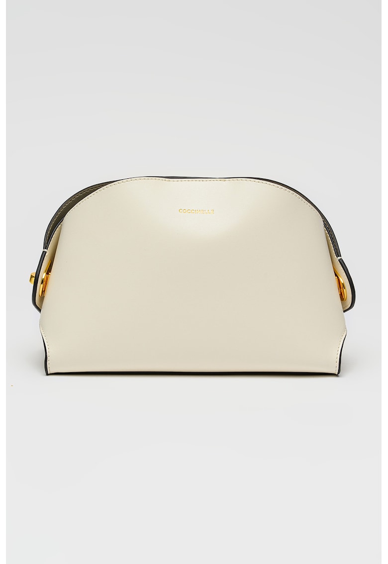 Geanta de piele cu bareta de umar Tylde - Alb murdar