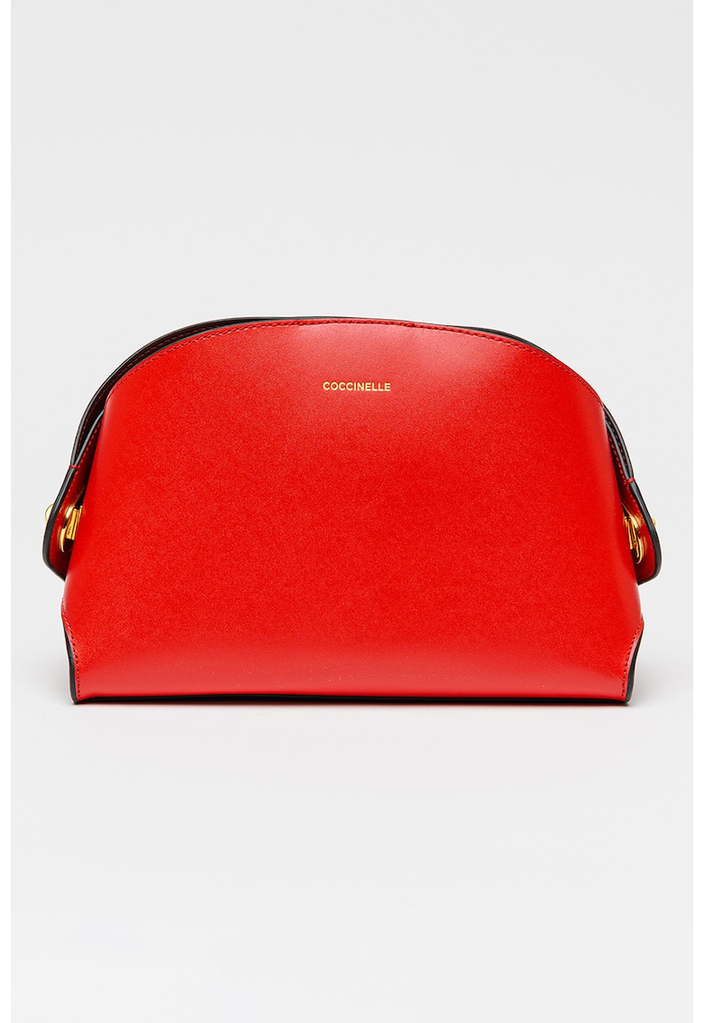 Geanta de piele cu bareta de umar Tylde - Rosu vermillion