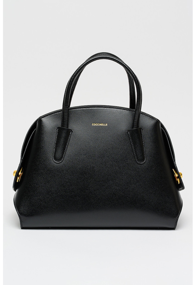 Geanta de piele cu bareta de umar Tylde - Negru