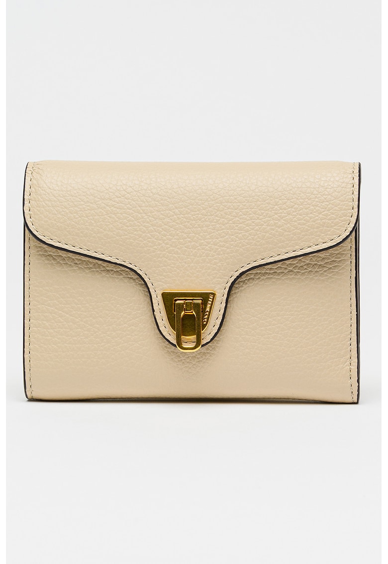 Portofel pliabil din piele Beat Soft - Bej deschis