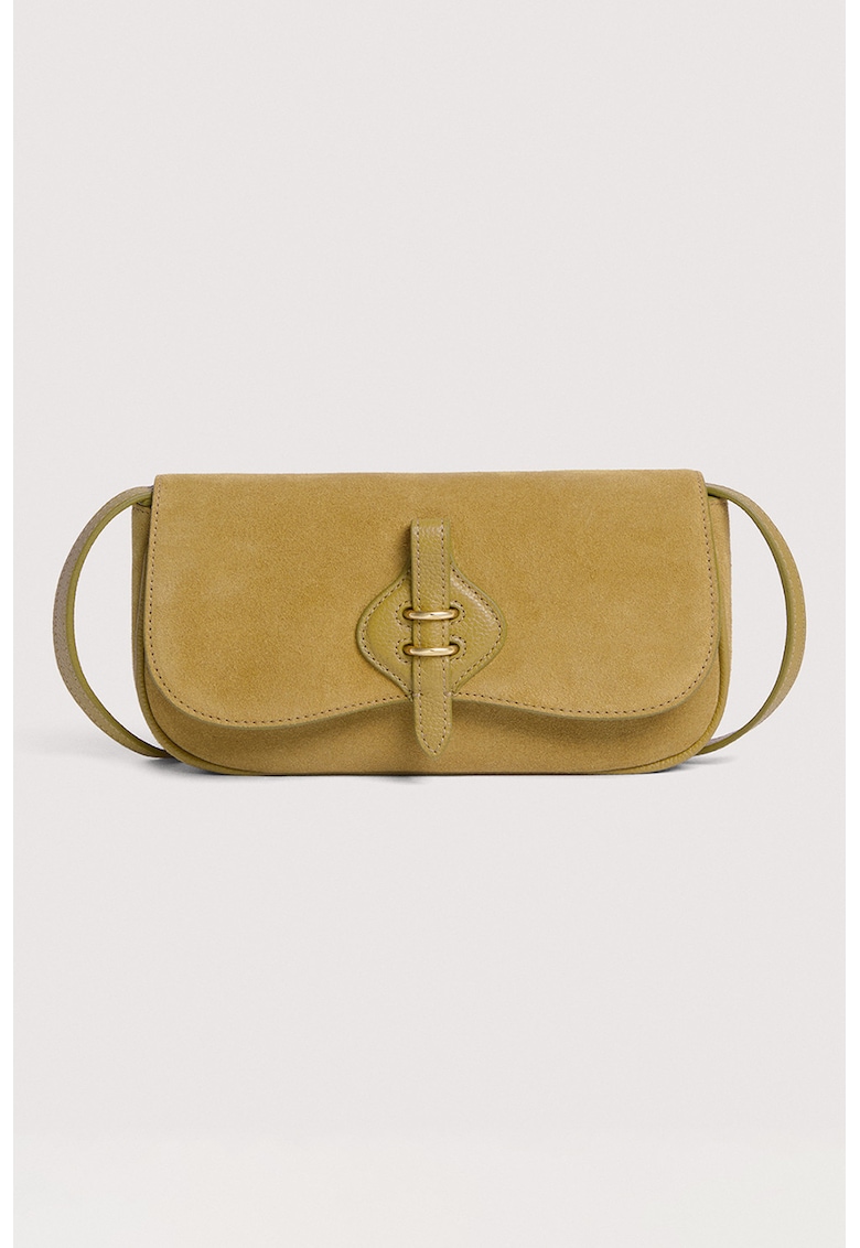 Geanta crossbody de piele intoarsa Mavery - Caramel