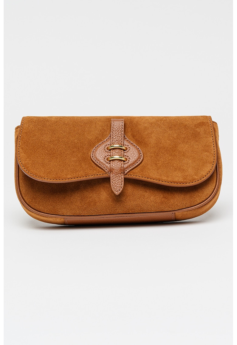 Geanta crossbody de piele intoarsa Mavery - Maro scortisoara