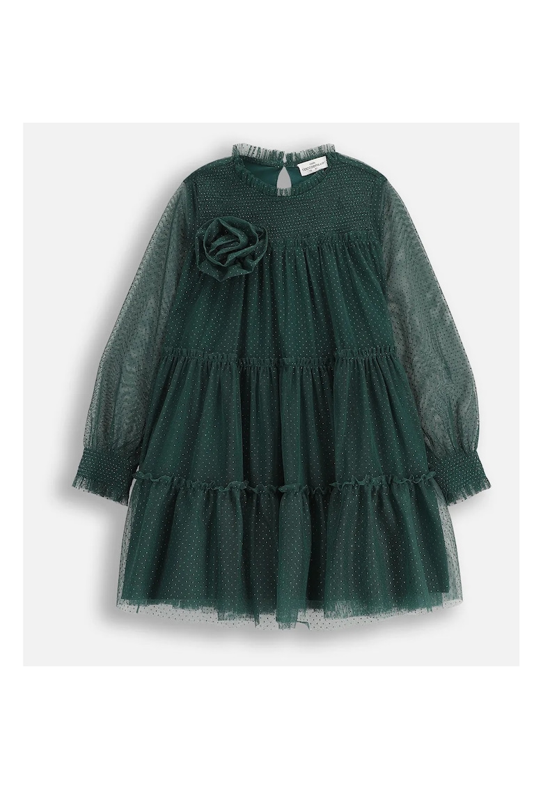 Coccodrillo Rochie din tul cu brosa detasabila