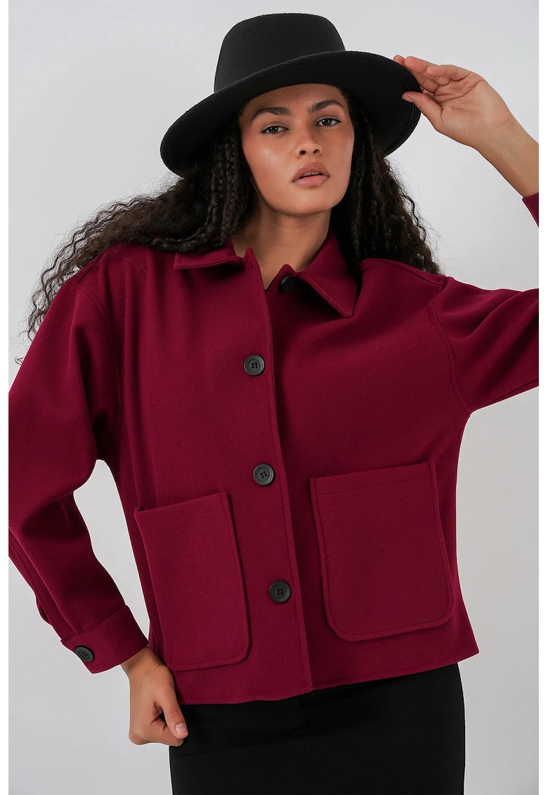 Jacheta pentru dama - HiCCUP - Textil - Visiniu
