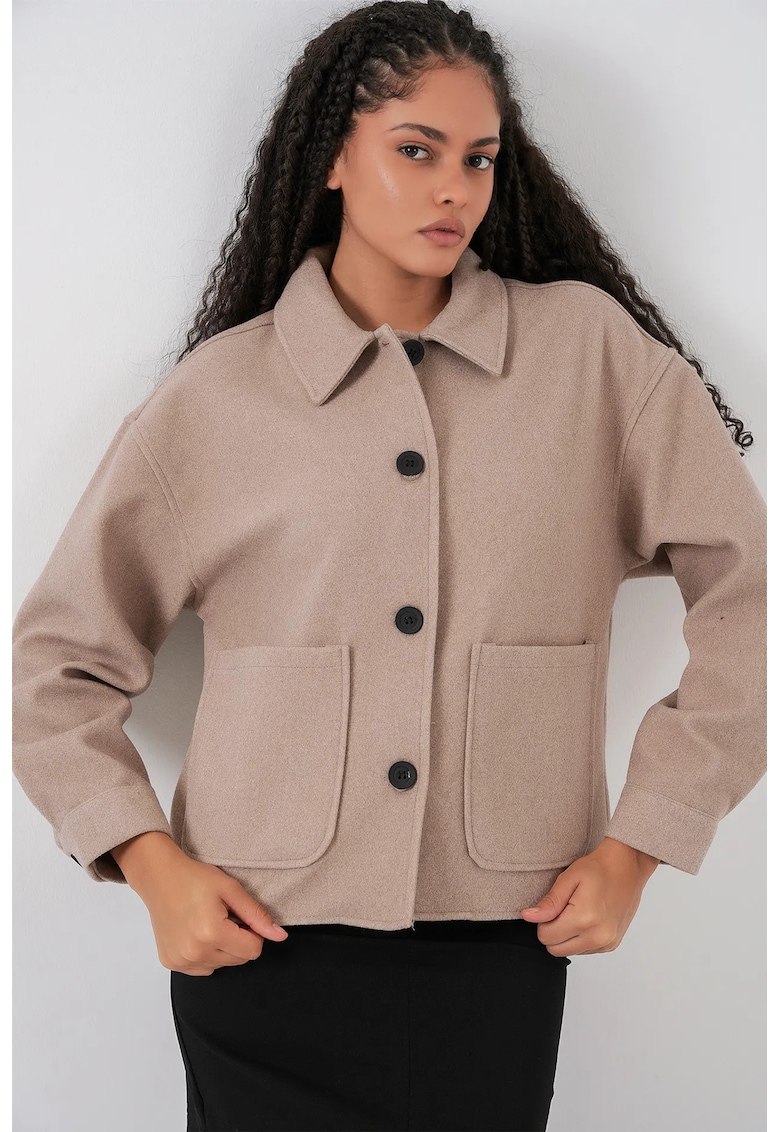 Jacheta dama - HiCCUP - Bej natural - Textil