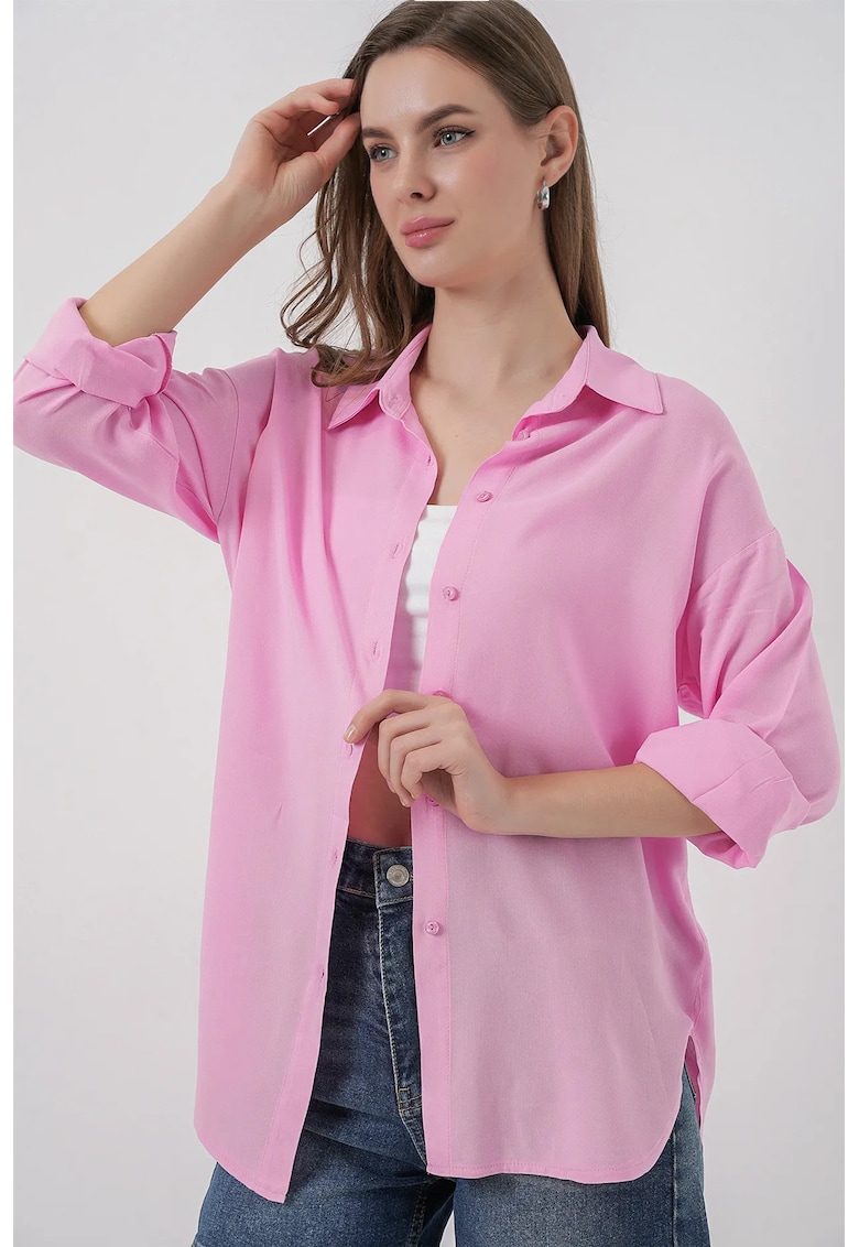 Camasa dama - HiCCUP - BDART Basic - roz garoafa - textil