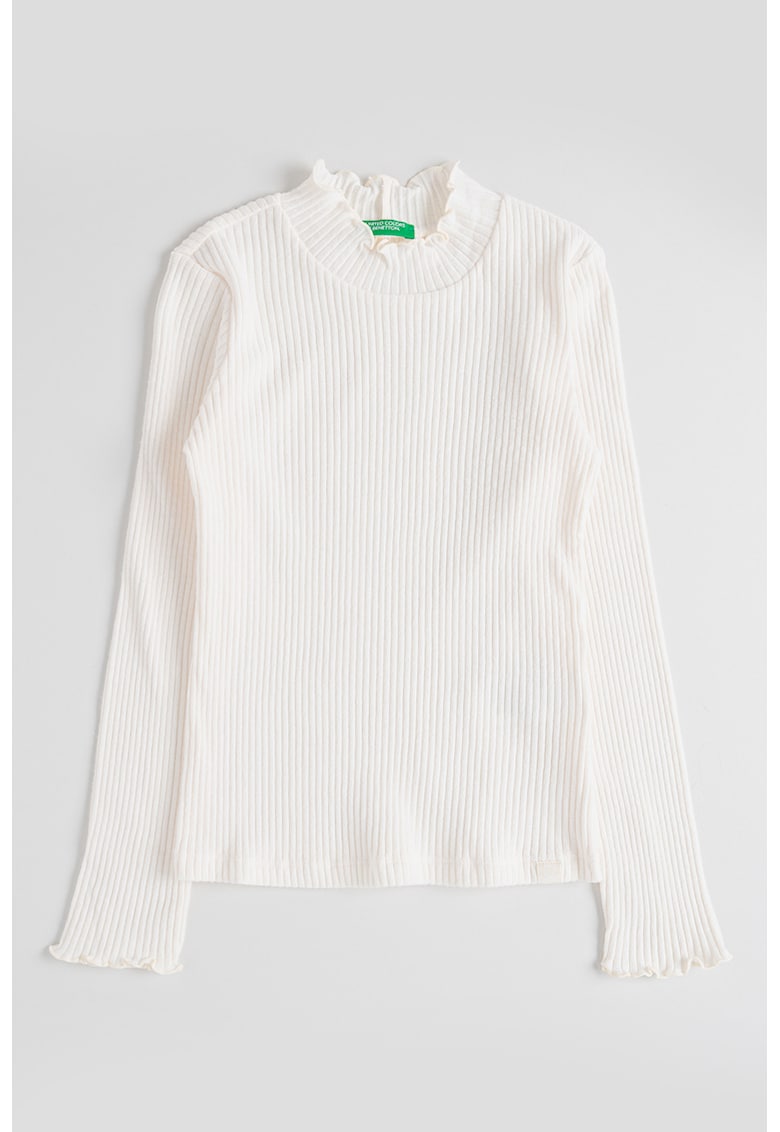 Pulover regular fit cu terminatii valurite