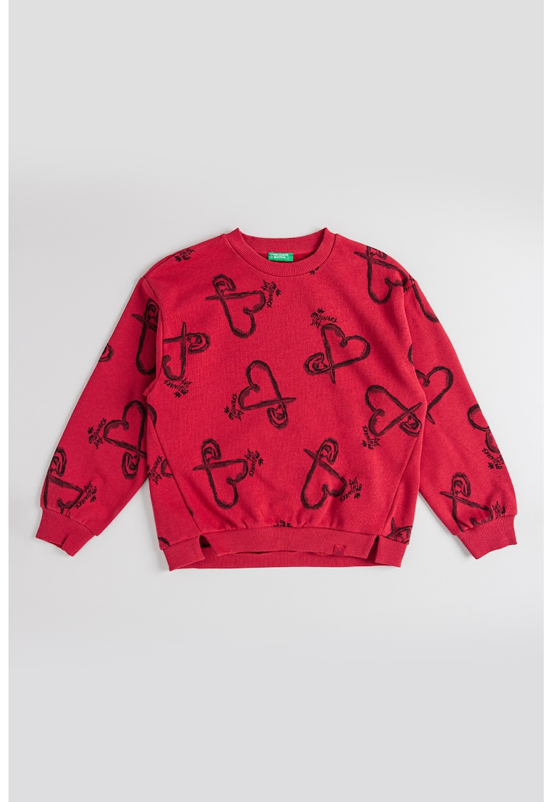 Bluza asimetrica de trening cu imprimeu grafic