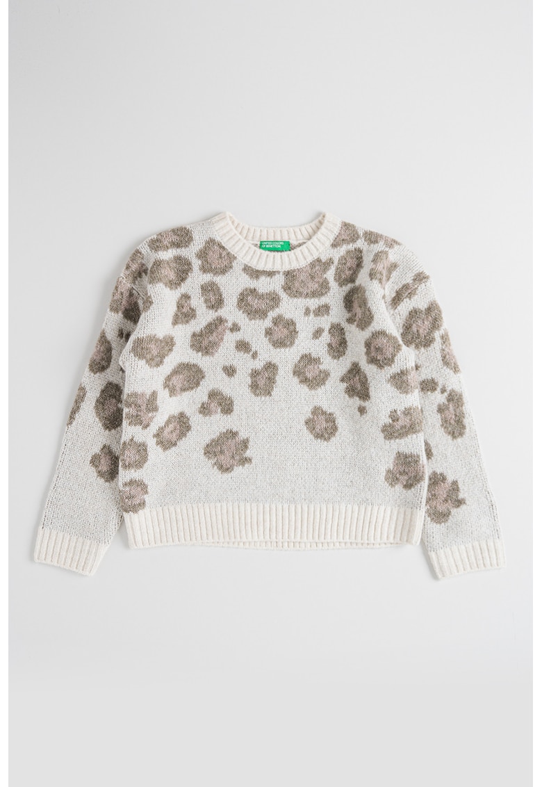 Pulover tricotat cu animal print