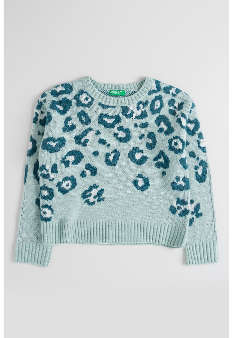 Pulover tricotat cu animal print