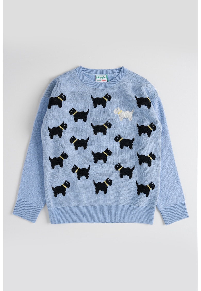 Pulover tricotat cu decolteu la baza gatului