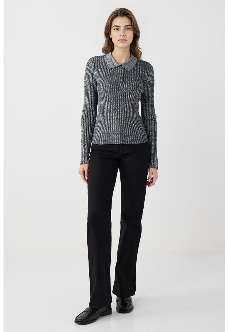 Blugi regular fit cu talie inalta - Negru