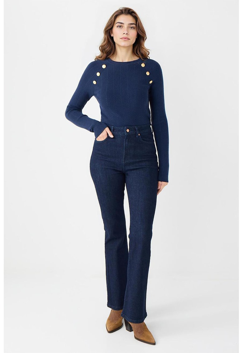 Pantaloni bootcut cu talie inalta - Albastru ultramarin