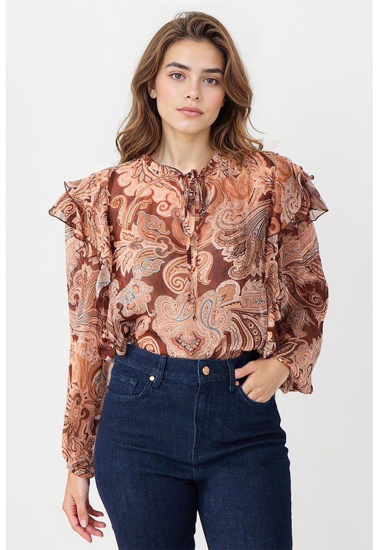 Bluza cu model paisley si volane