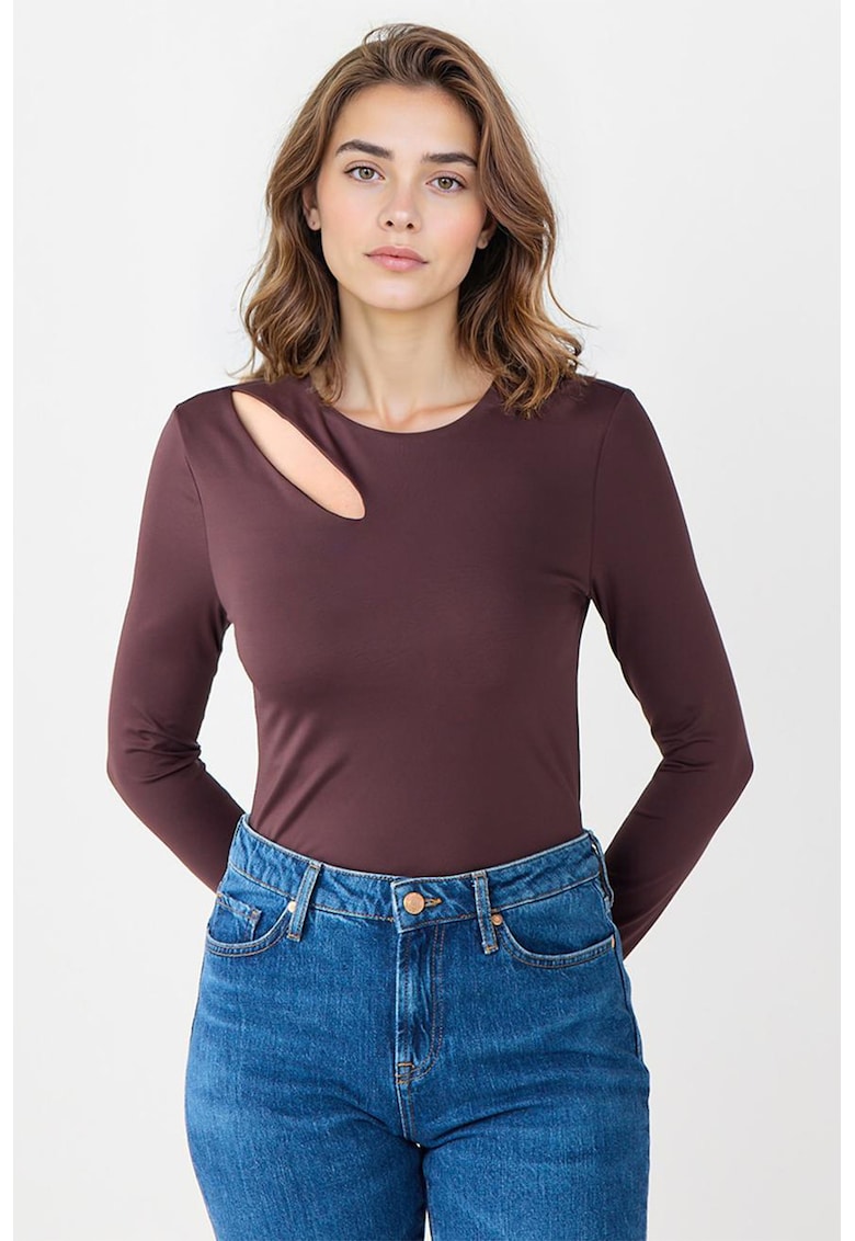 Bluza slim fit cu decupaj