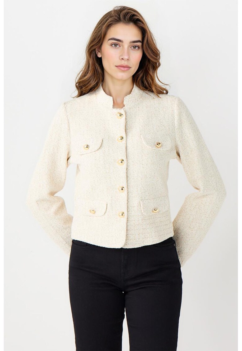 Sacou crop din tuid - Crem