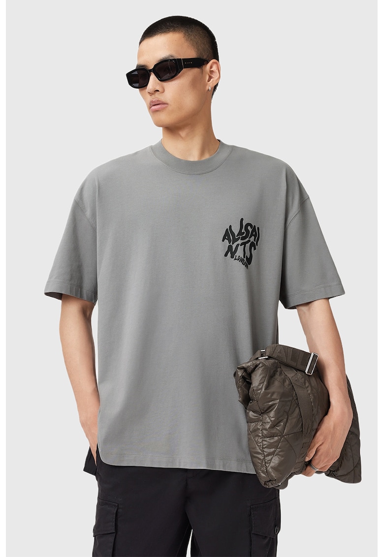 Tricou supradimensionat din bumbac cu imprimeu logo contrastant Orlando