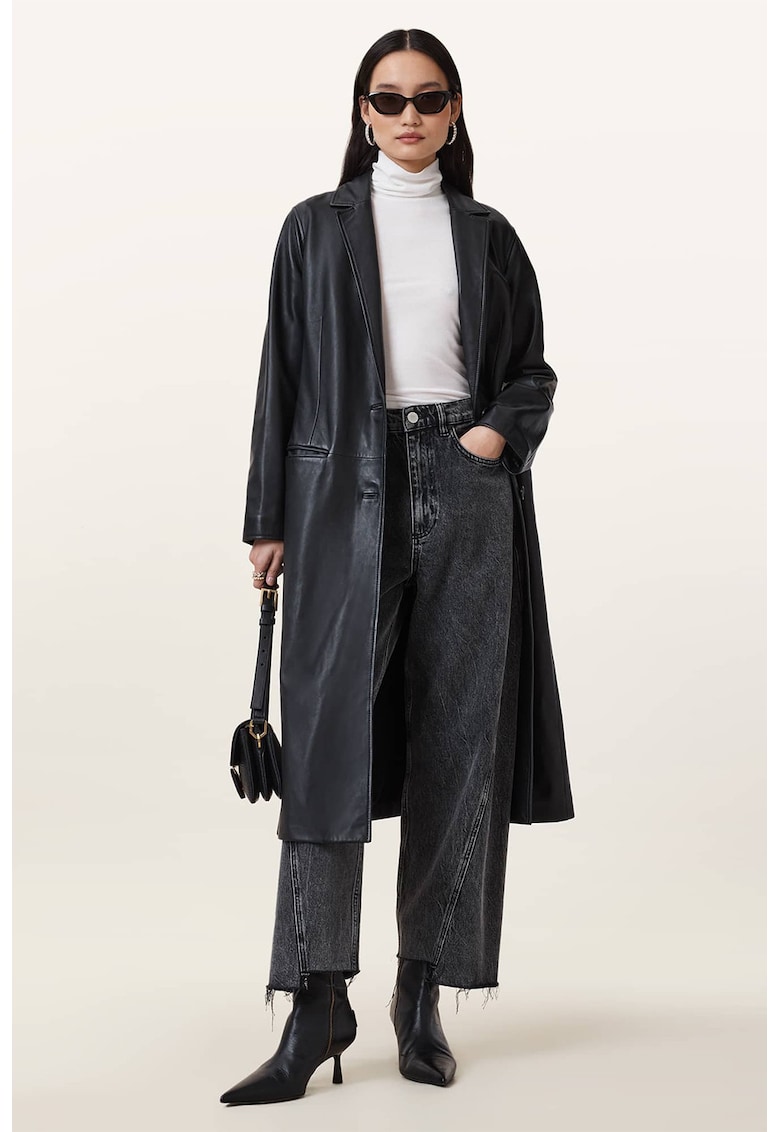 Palton lung de piele Aire