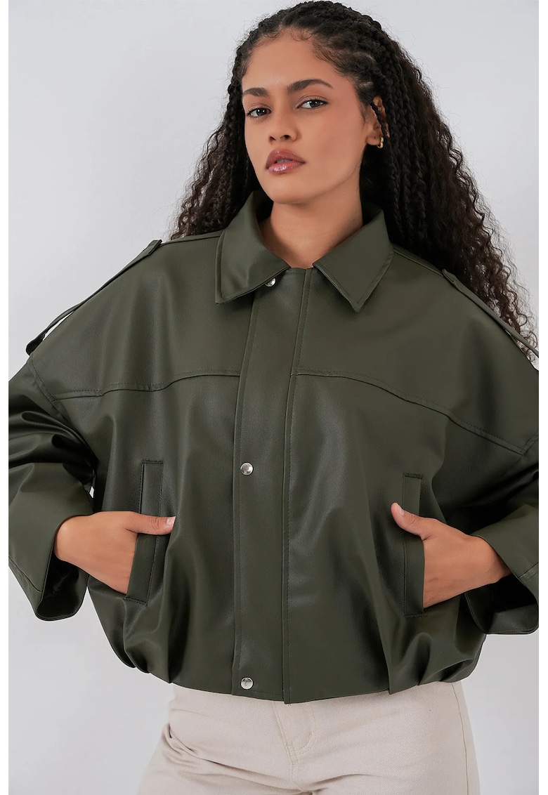 Jacheta dama - HiCCUP - Kaki - Textil