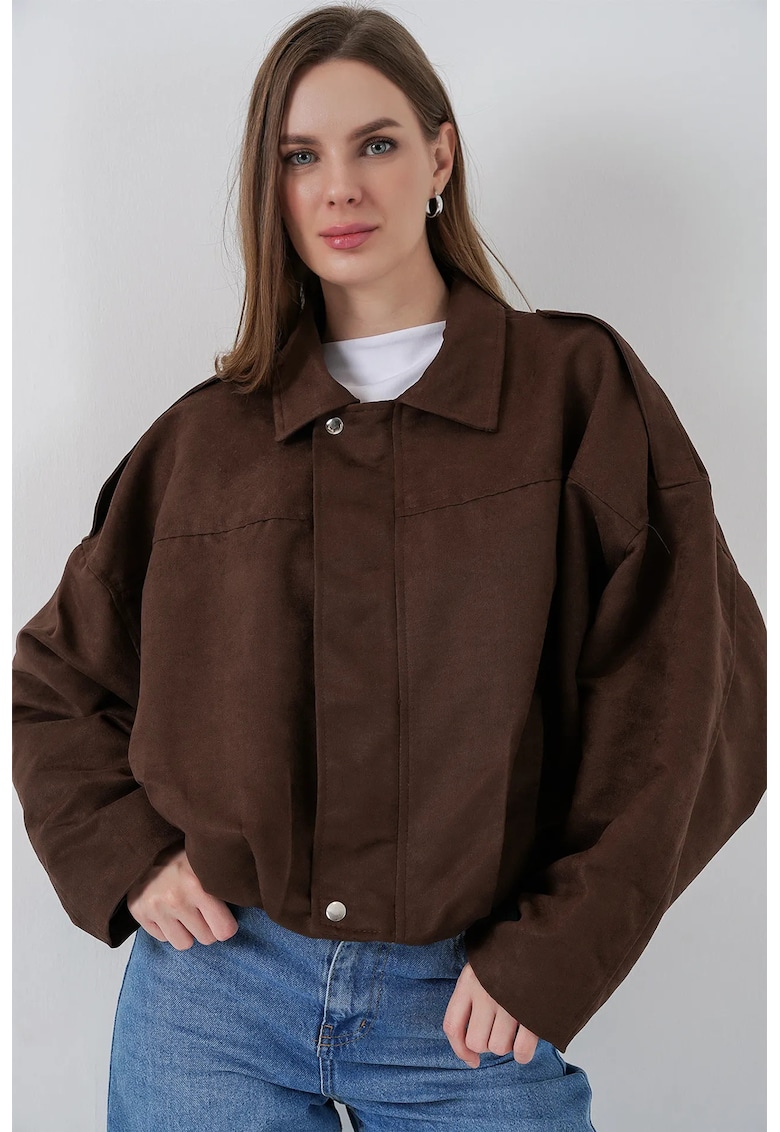 Jacheta pentru dama - HiCCUP - Textil - Maro