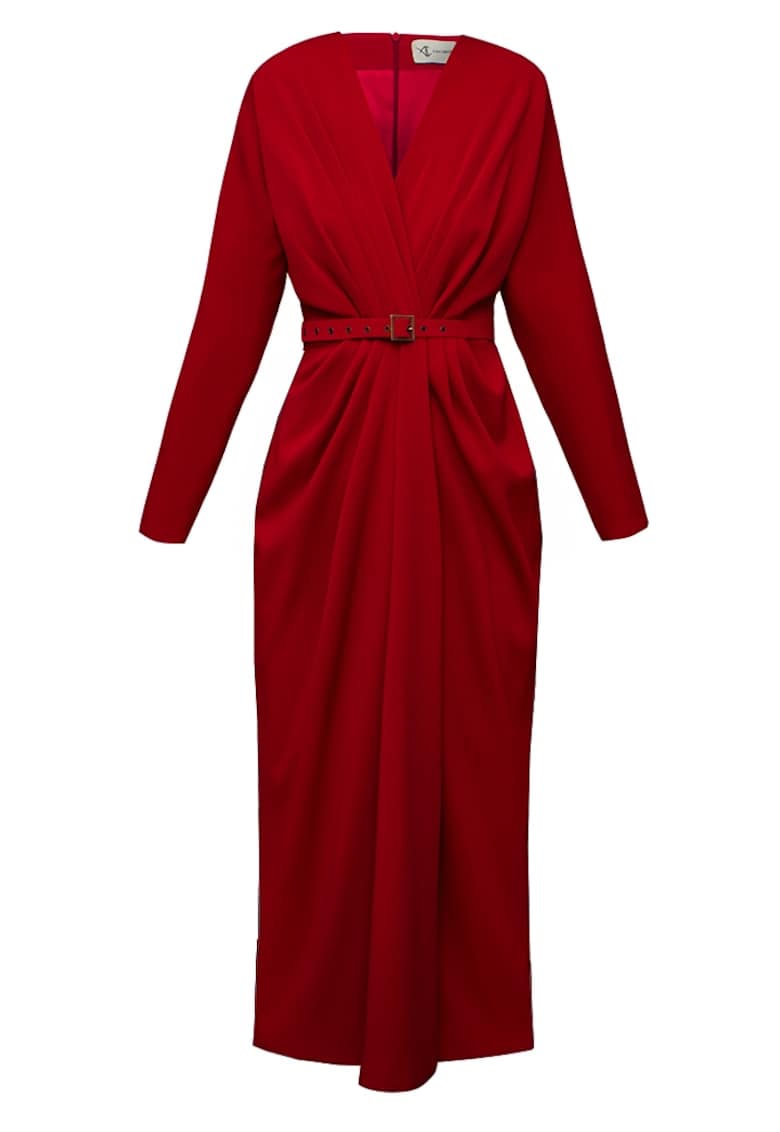 Rochie midi drapata Amaris
