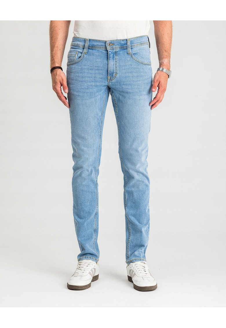 Blugi Barbati - Oregon Tapered - Talie Joasa - 100% Bumbac - Fermoar - Lungi - 5 Bunzuare - Albastru Deschis