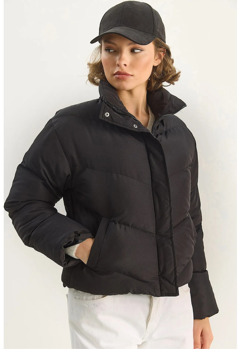 Geaca Puffer HiCCUP - neagra - textil - Negru