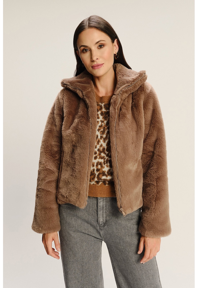 Jacheta de blana sintetica cu fermoar