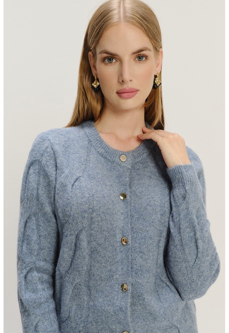 Cardigan texturat cu nasturi