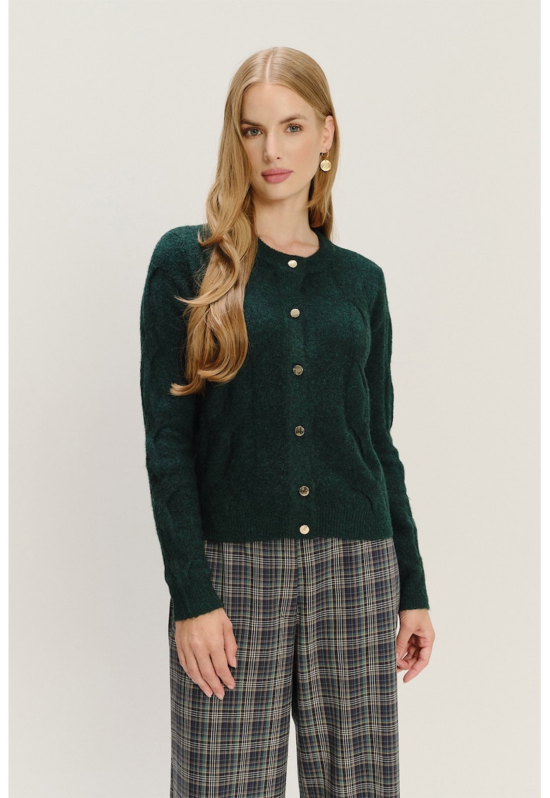 Cardigan texturat cu nasturi