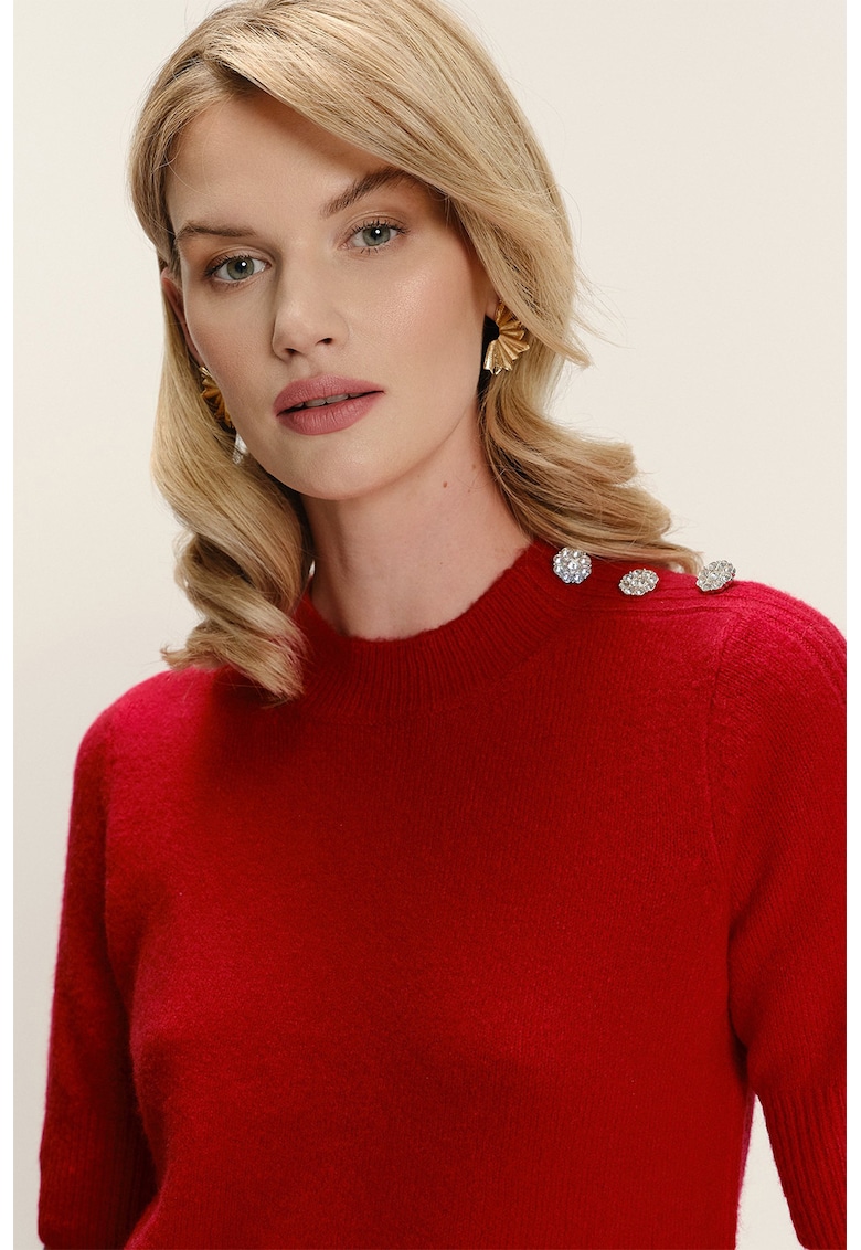 Pulover uni cu maneci scurte