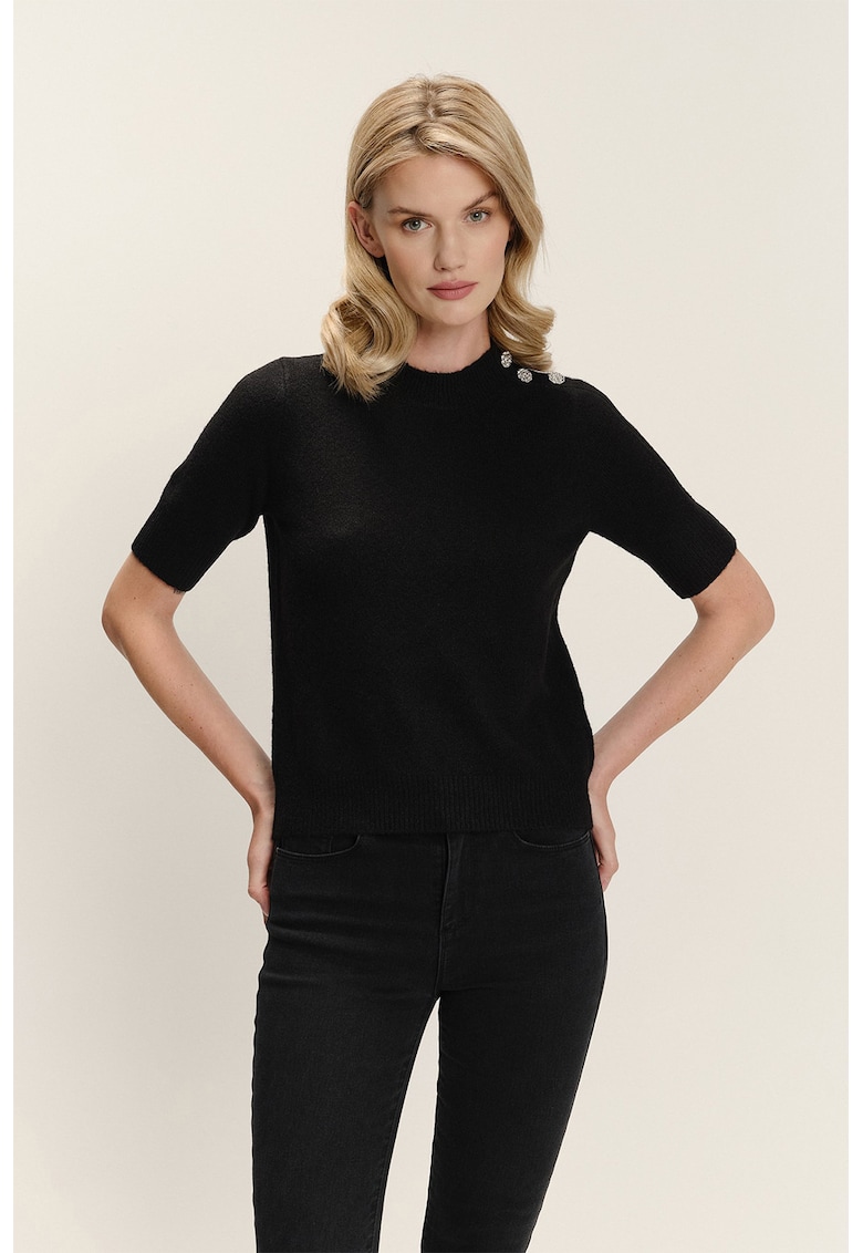 Pulover uni cu maneci scurte