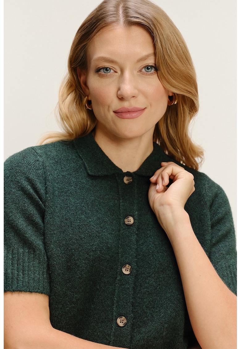 Cardigan cu maneci scurte - Verde padure
