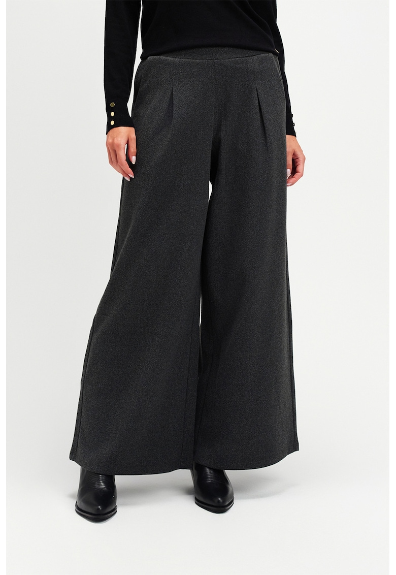 Pantaloni evazati cu talie elastica