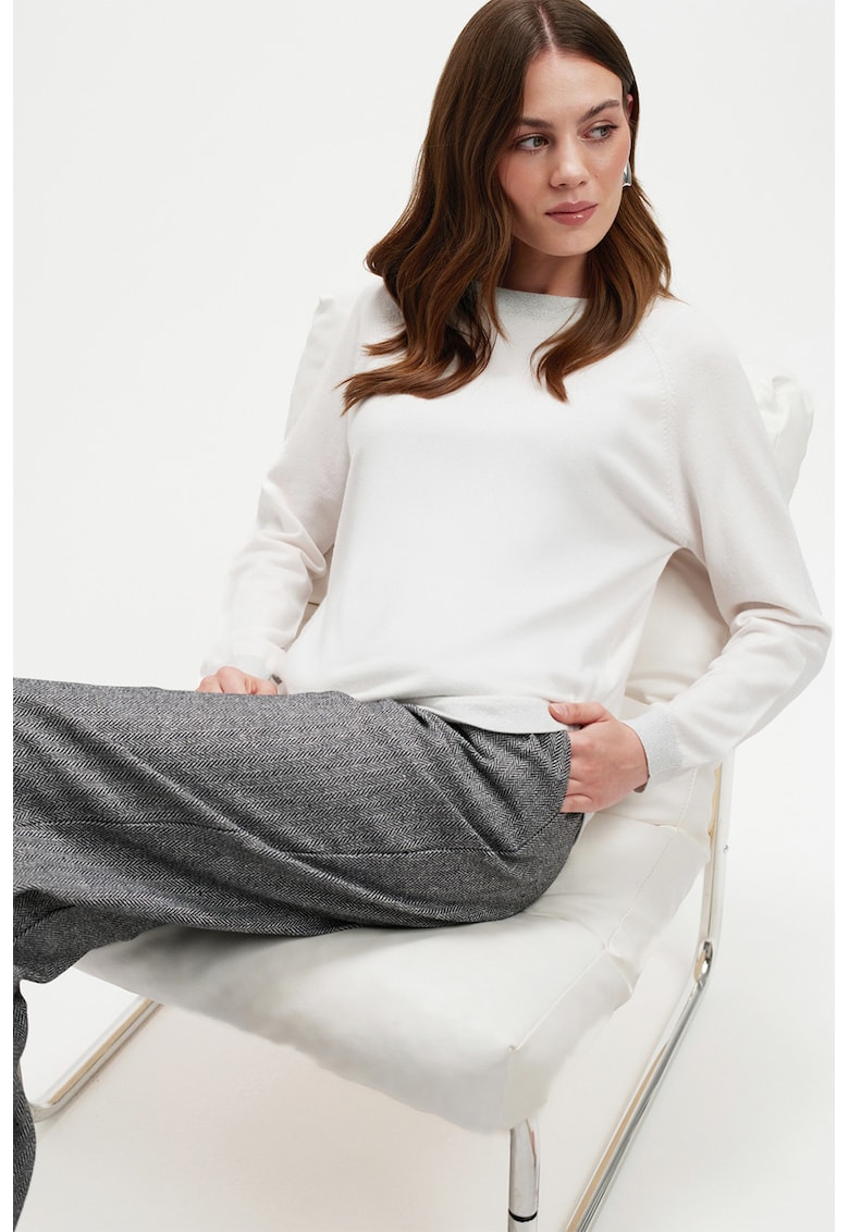 Pulover uni tricotat fin