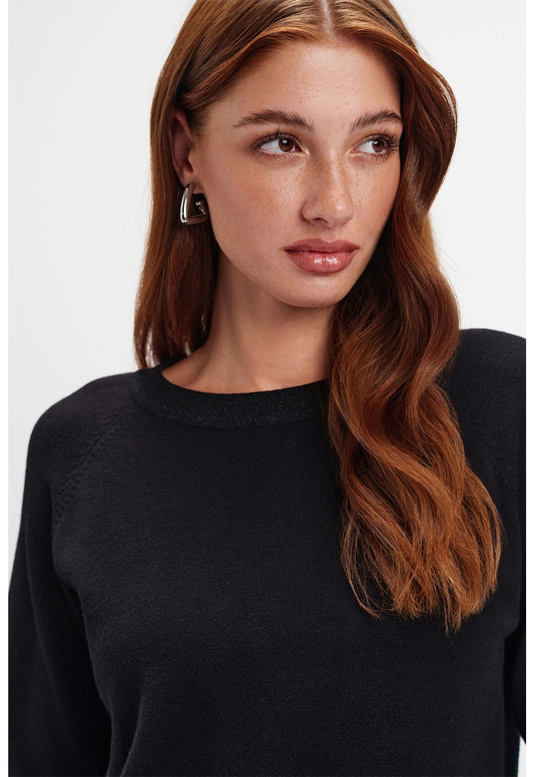 Pulover uni tricotat fin