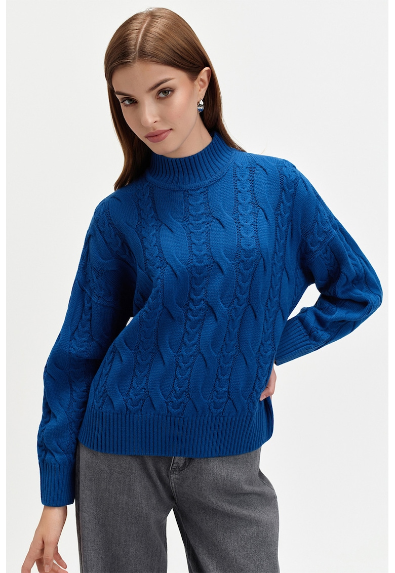 Pulover cu maneci cazute si torsade