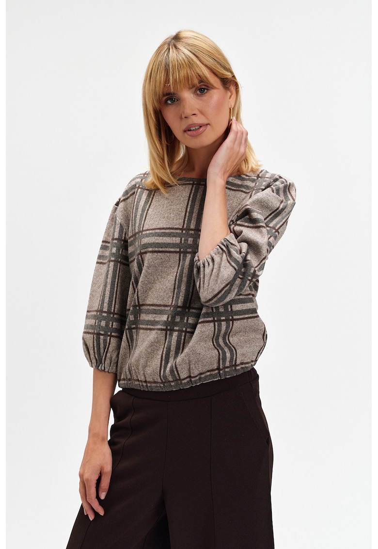 Bluza in carouri cu maneci 3/4