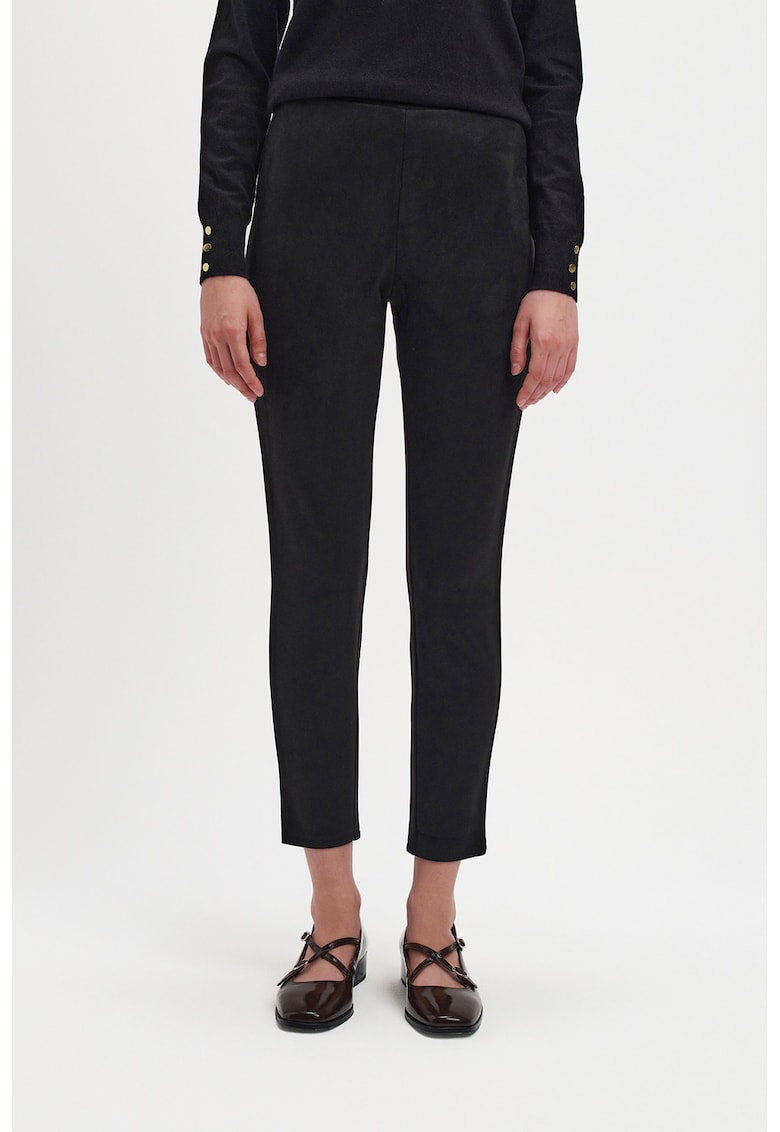 Pantaloni slim fit cu talie inalta