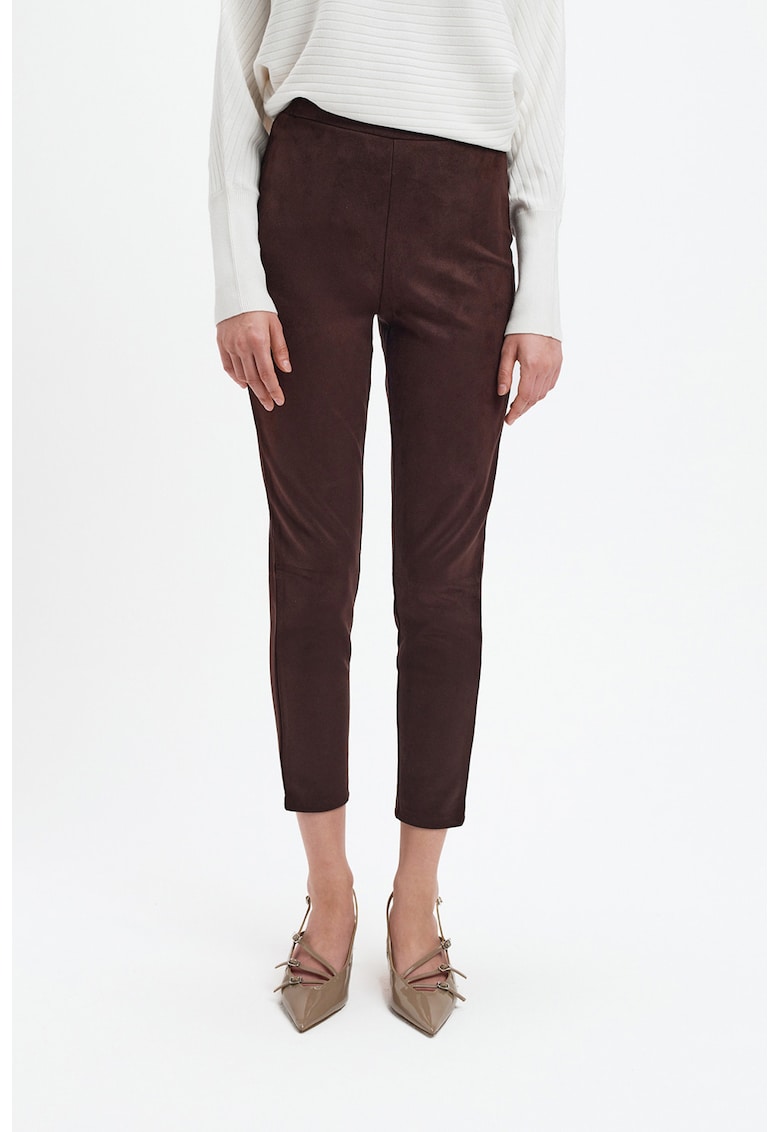 Pantaloni slim fit cu talie inalta